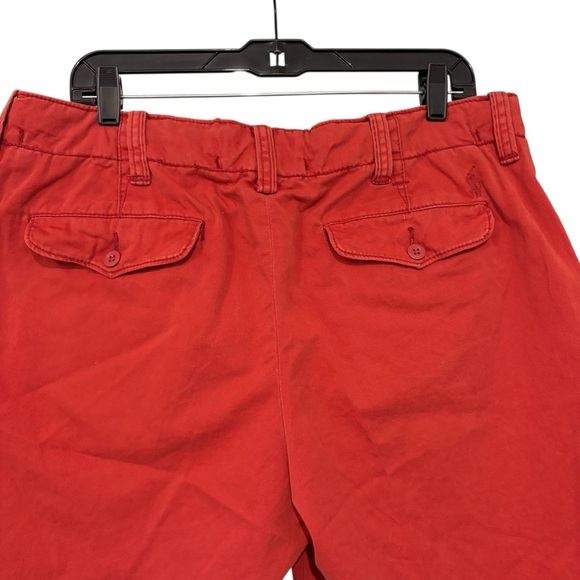 NWT, Men's Y2K Polo Ralph Lauren Chino Drawstring Shorts Distressed Red, Sz 36 - Picture 4 of 14